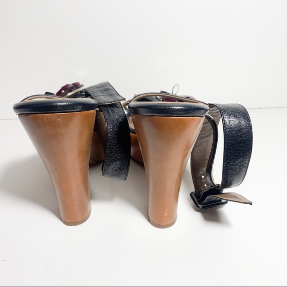 Marni Block Heel Plastic Floral Ankle Strap Size 41 - Picture 4 of 8